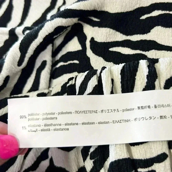 ZARA Gauze Textured Zebra Print Crop Top 13-14y NWOT - Picture 4 of 5